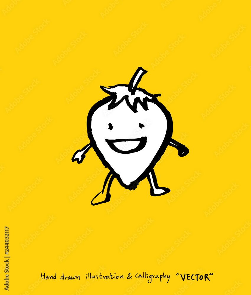 Obraz premium 농산물 일러스트 / 손으로 그린 과일과 채소 그림