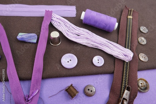 The combination of colors in the design of clothes, brown and violet, background photo