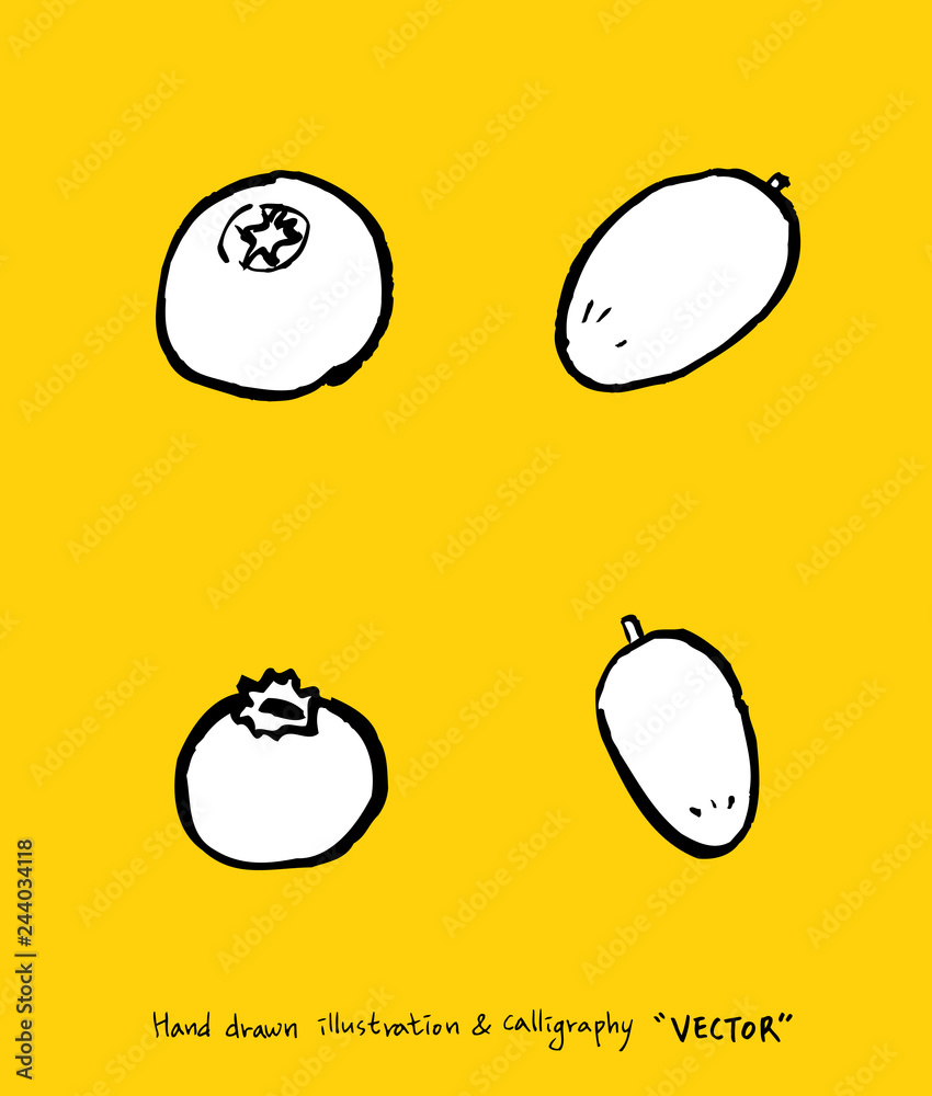 Fototapeta premium 농산물 일러스트 / 손으로 그린 과일과 채소 그림
