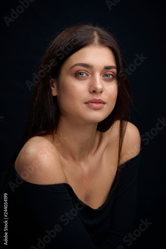 Beauty portrait of a young woman in the studio