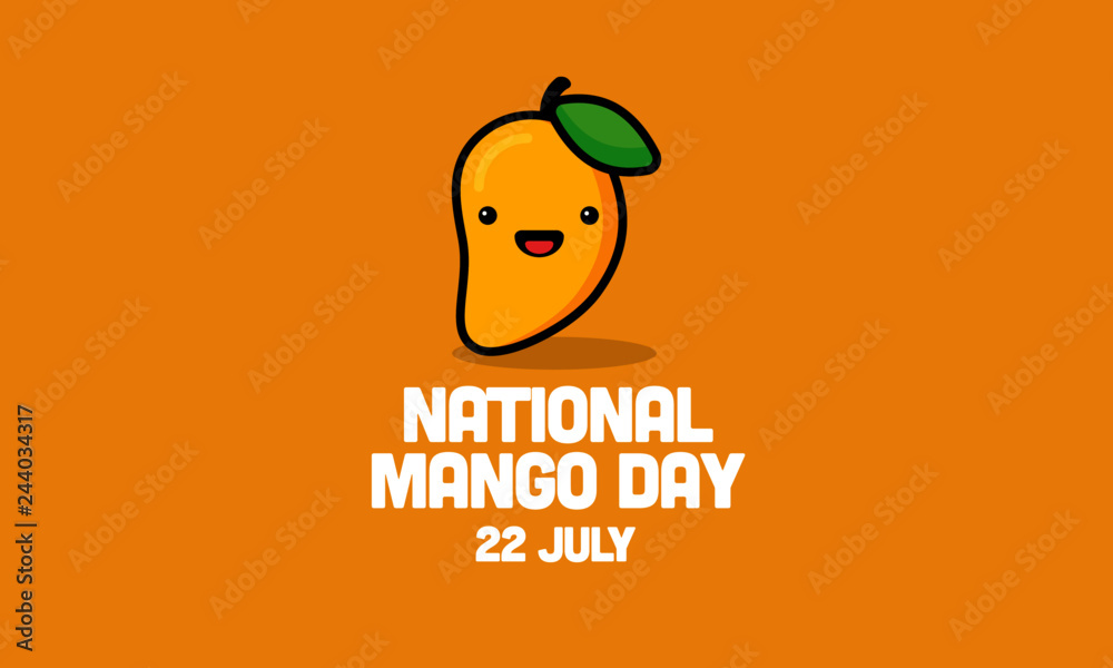 National Mango Day 22 July Social Media Post with Cute Illustration National Mango Day 22 July Social Media Post with Cute Illustration