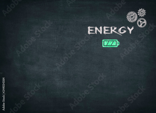 Conceptual design on blackboard, individual energy