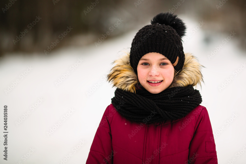 Portrait of cute little girl outdoor at winter. Portrait of cute little girl outdoor at winter.