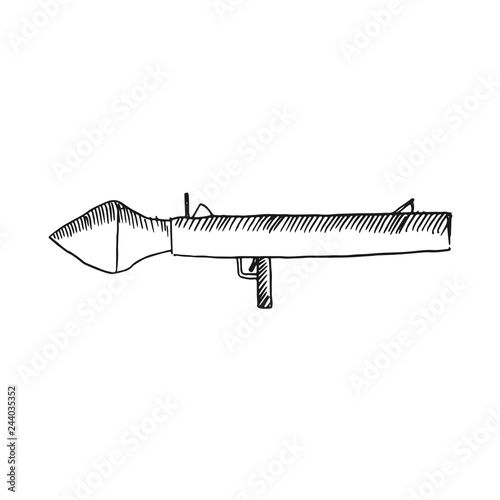 bazooka vector doodle sketch isolated on white background