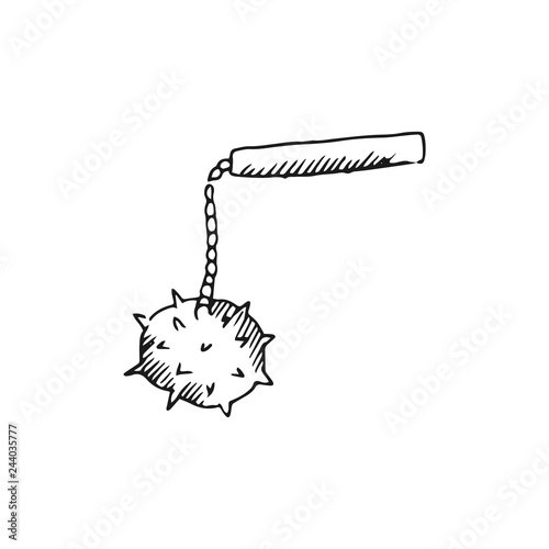 mace vector doodle sketch isolated on white background