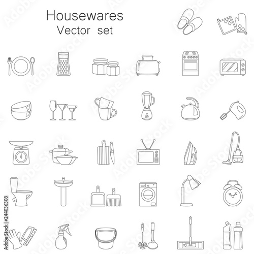 Vector set of household appliances design flat icons