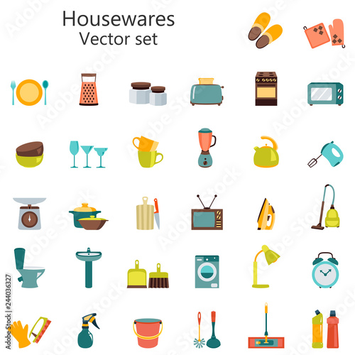 Vector set of household appliances design flat icons