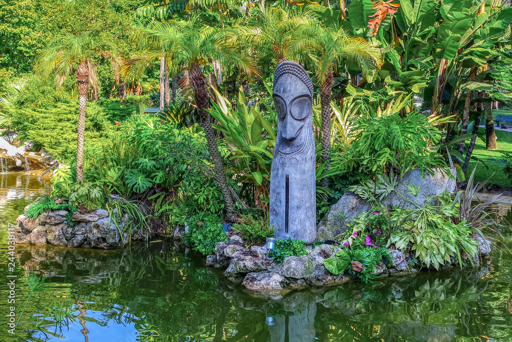 Garden of little Africa (Jardins de la Petite Afrique) near Montecarlo in Principality of Monaco