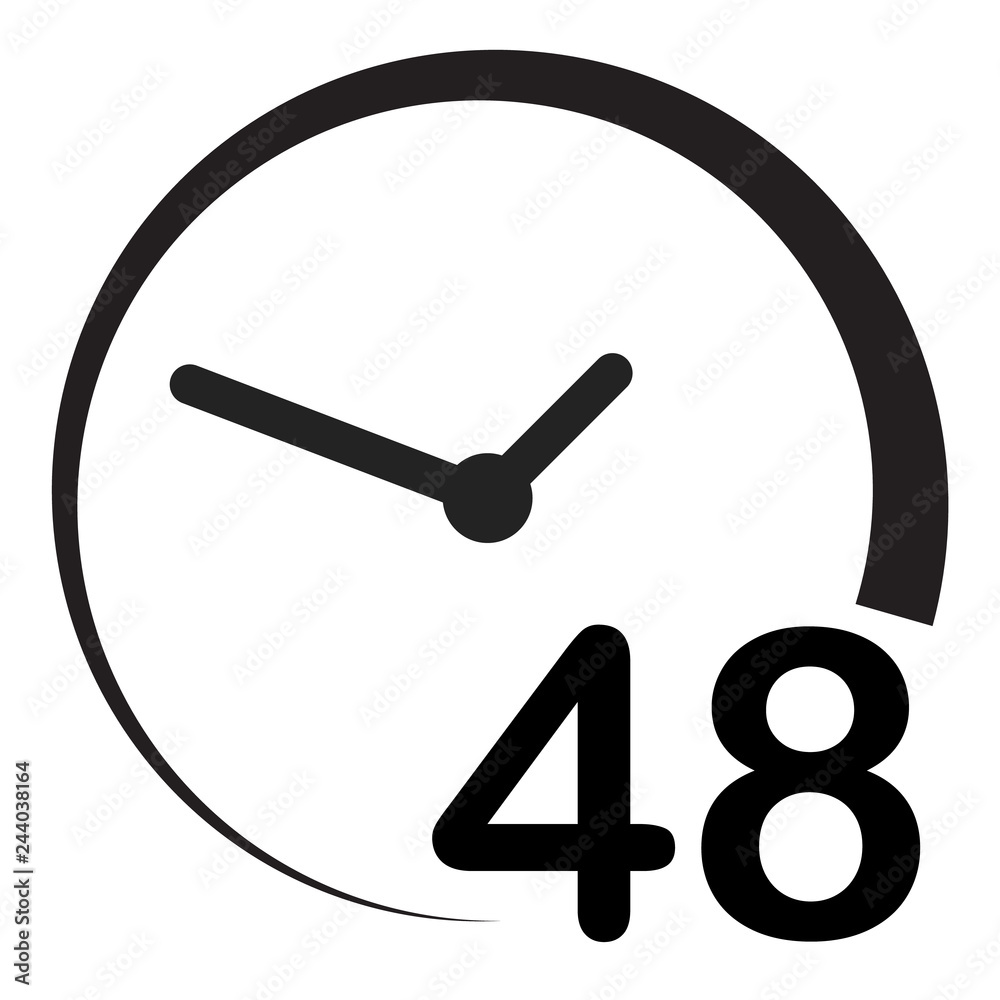 48 hours on white background. flat style. 48 hours sign. simple pictogram for your web site design, logo, app, UI. 48 hours symbol. turn around time icon with circular arrow. 48 hours on white background. flat style. 48 hours sign. simple pictogram for your web site design, logo, app, UI. 48 hours symbol. turn around time icon with circular arrow.