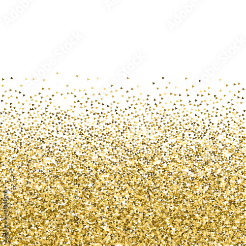 Gold triangles glitter luxury sparkling confetti. 
