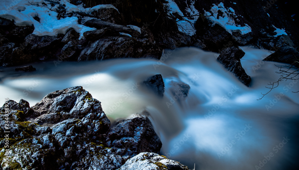 Waterfall in austria winter