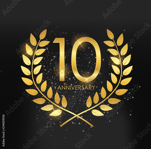 Template Logo 10 Years Anniversary Vector Illustration