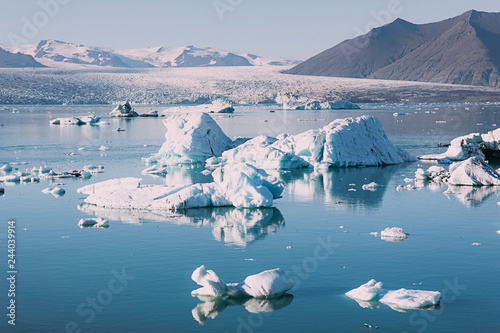 the melted glacier in Iceland