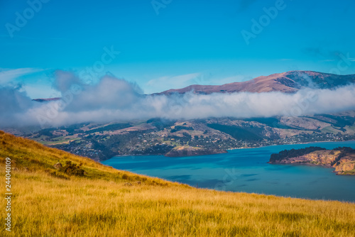 landscape with lake and mountains