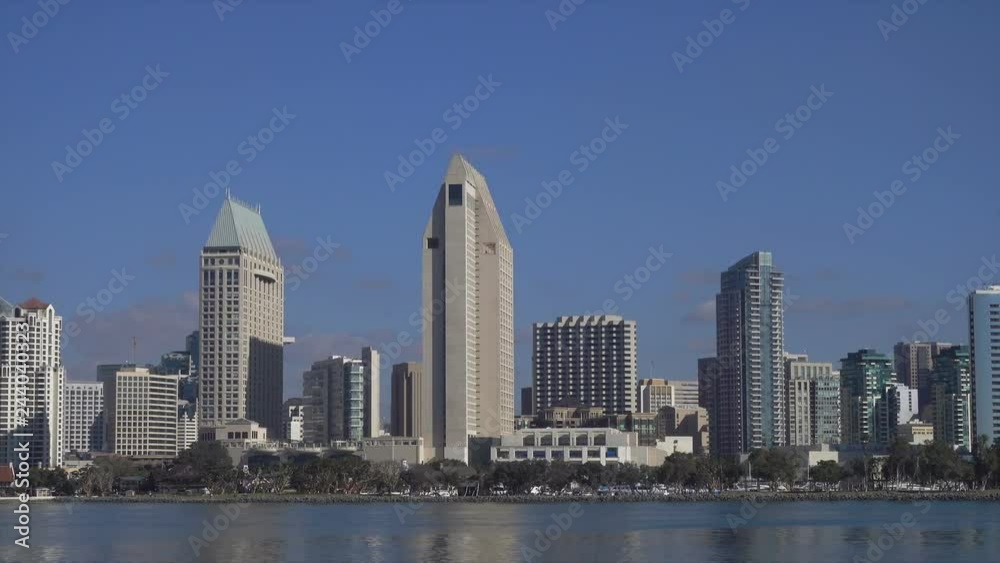 Close up of San Diego skyline, California, USA Close up of San Diego skyline, California, USA