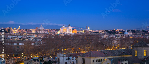 Panorama of Rome city at dusk with beautiful architecture, Italy © Patryk Kosmider