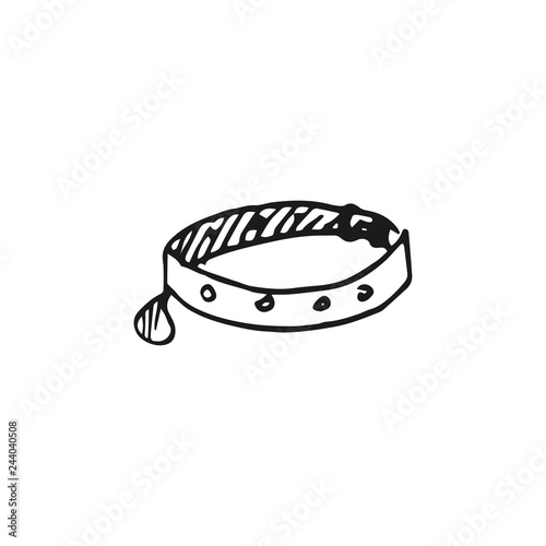 collar vector doodle sketch isolated on white background
