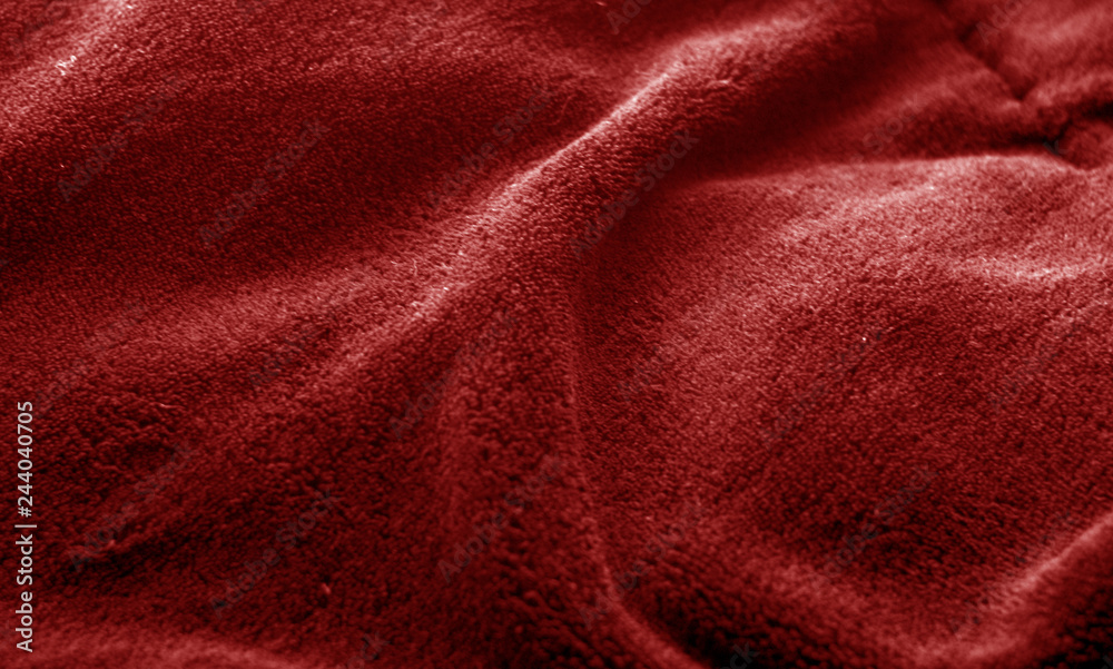 Fototapeta premium Sack cloth texture in red color.