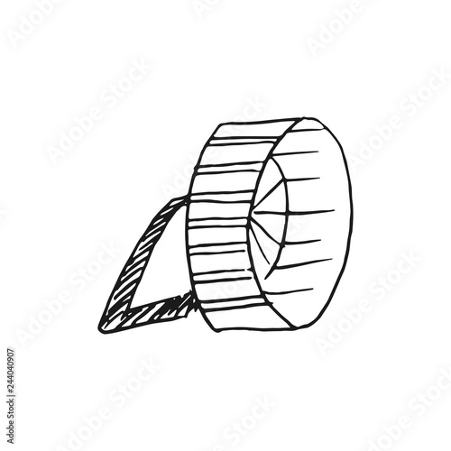 rodent wheel vector doodle sketch isolated on white background