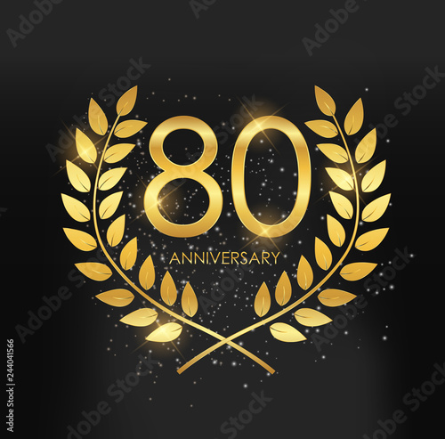 Template Logo 80 Years Anniversary Vector Illustration