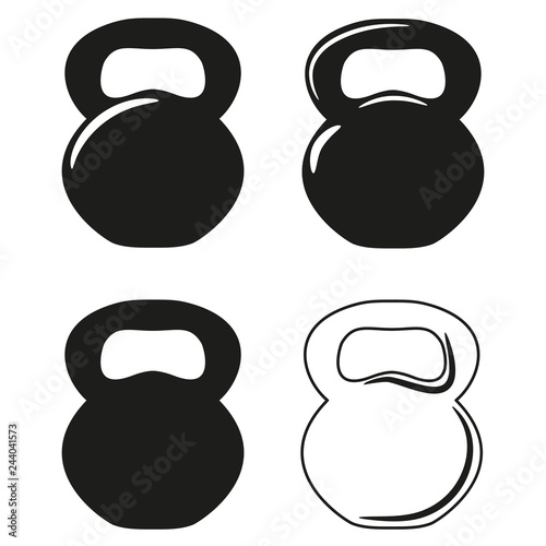 Set of kettlebell on white background. Vector illustration.
