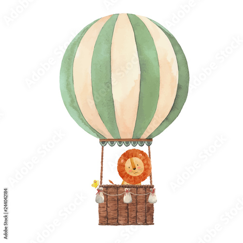 Watercolor air baloon vector illustration