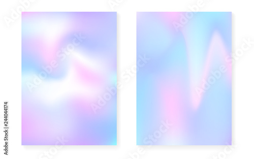 Hologram gradient background set with holographic cover.