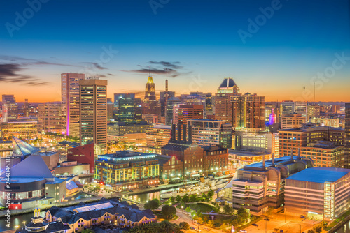 Baltimore, Maryland, USA skyline of the Inner Harbor photo