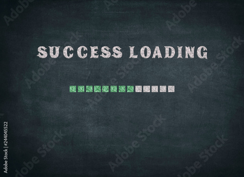 Design of progress bar on blackboard, loading success