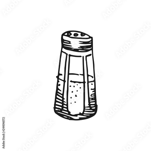 salt shaker vector doodle sketch isolated on white background