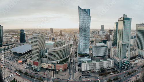 Panorama of the city center. Warsaw. Poland