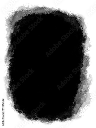 White Decorative Watercolor Photo Edge. Use as Overlay or for Layer/Clipping Mask