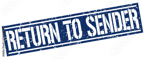 return to sender square grunge stamp