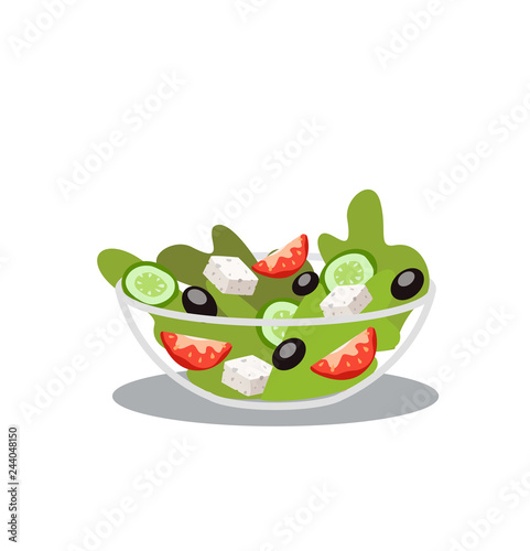Greek salad isolated on white - Vector