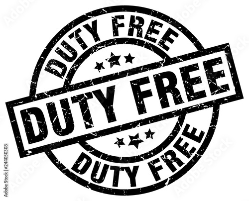 duty free round grunge black stamp