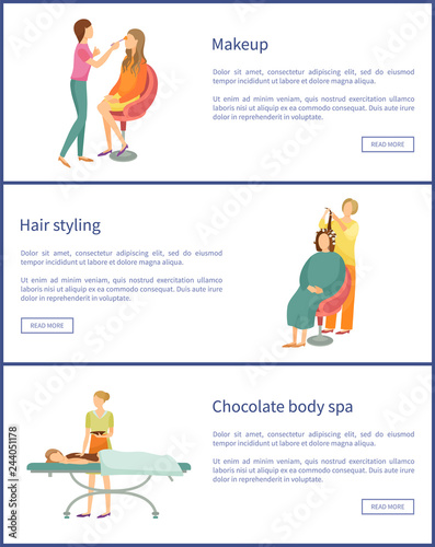 Makeup and Hair Styling Stylist Posters Vector