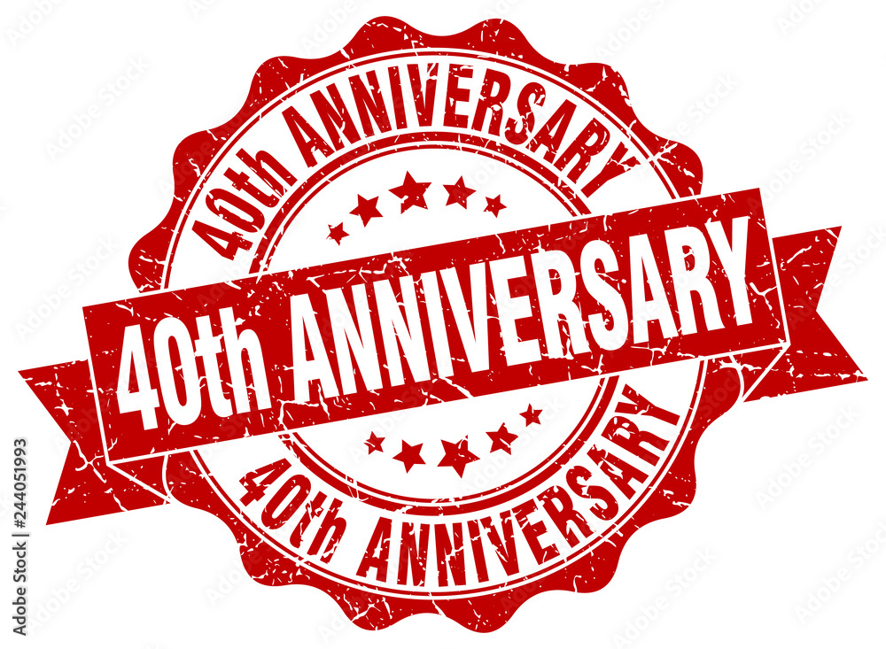 Obraz premium 40th anniversary stamp. sign. seal