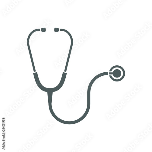 Medical icon stethoscope. Isolated sign stethoscope on white background. Vector illustration