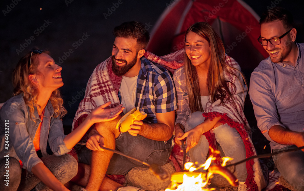 Relaxing with friends on the camp