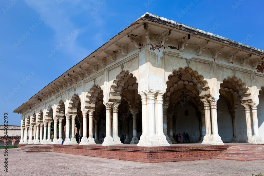The white palace in the Red fort. Agra. India.