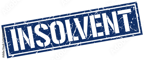 insolvent square grunge stamp