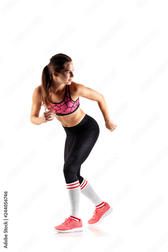 happy fit girl running happy fit girl running