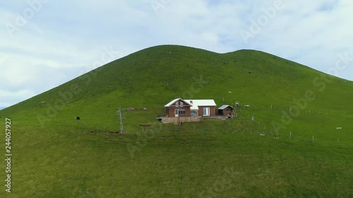 4K Rising Aerial Vestmannaeyjar Iceland House