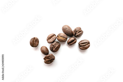 Coffee beans isolated on white background. Close-up. © Lifestyle Graphic