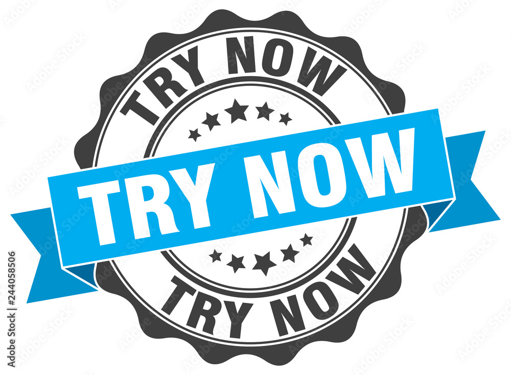 Obraz premium try now stamp. sign. seal