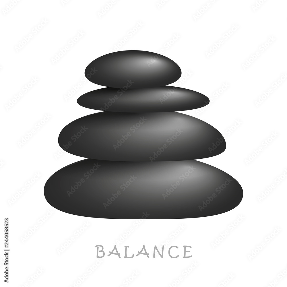 black zen massage stones balance on white background vector illustration EPS10 black zen massage stones balance on white background vector illustration EPS10