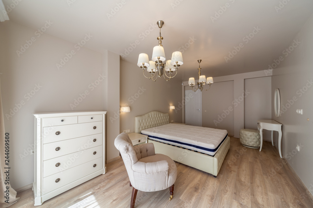 Fototapeta premium New luxury modern bedroom. New home. Interior photography.