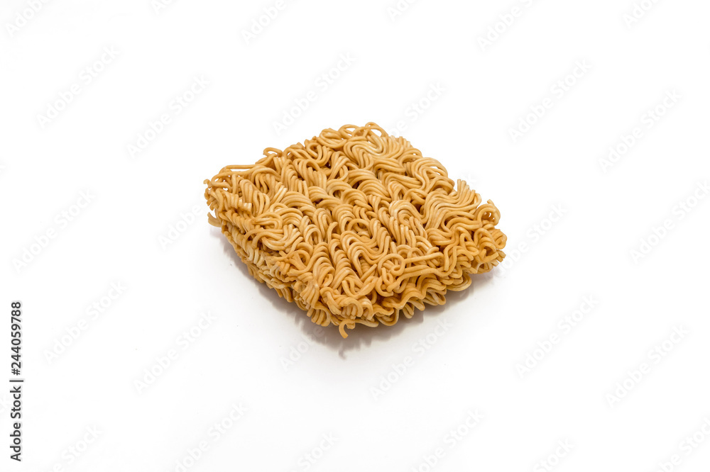 Instant noodles isolated on a white background.