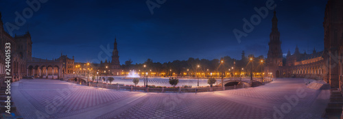 View of Spain Square on sunset, Seville