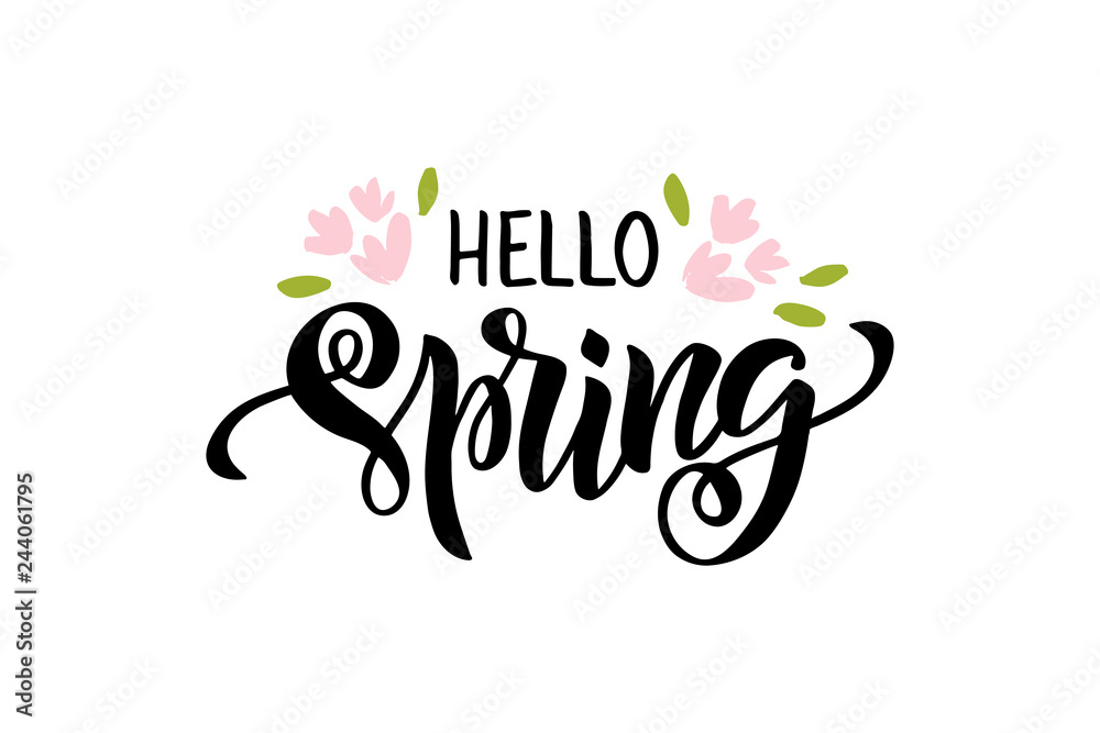 Hello spring lettering